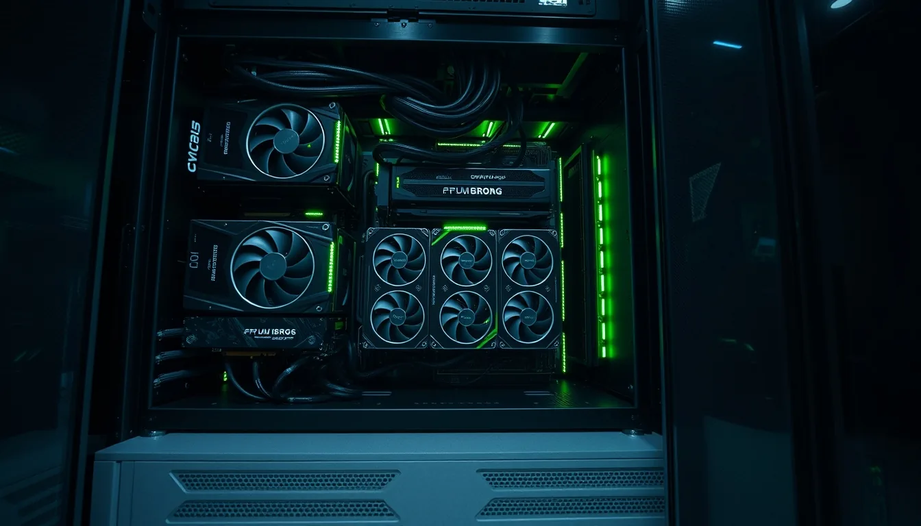 GPU mining rig hardware with multiple graphics cards — maschinenring mining equipment verification
